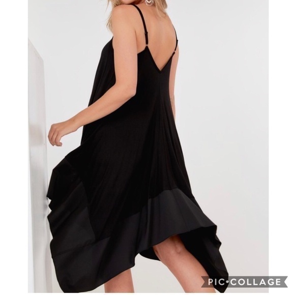 Black T-Strap Dress w/Ruffle - Picture 2 of 3